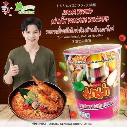 Mì cúp lẩu Zentafo vị TomYum Mama Thailand 60g thùng 24 cup | Eihatsu